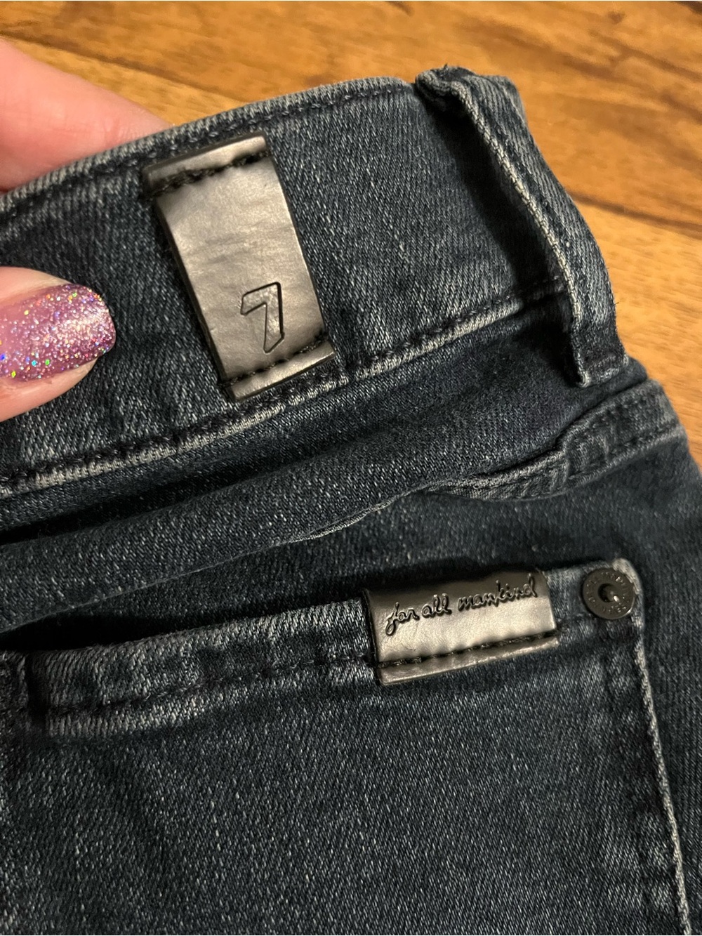 7 For All Mankind Dark Wash Bootcut Jeans Size 26 - Picture 4 of 5